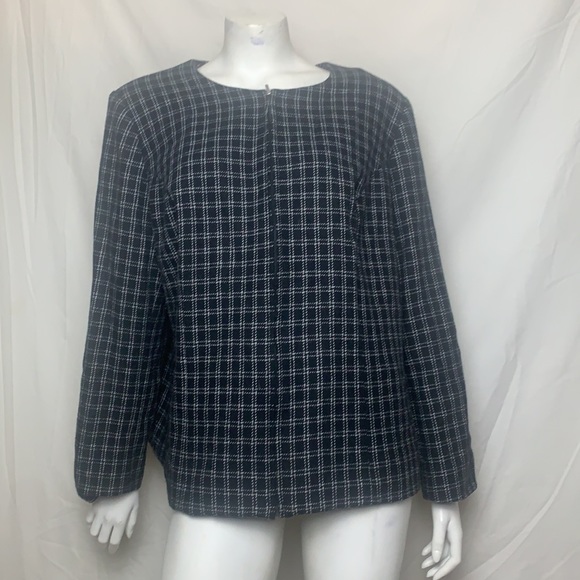 Jessica London | Black and White Zip Up Blazer size 20 - Picture 1 of 3